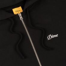 Load image into Gallery viewer, Dime &quot;Cursive Small Logo&quot; Zip Hoodie // Black
