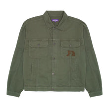 Load image into Gallery viewer, Fucking Awesome "Chain Stitched Avatar" Trucker Jacket // Olive