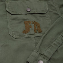 Load image into Gallery viewer, Fucking Awesome "Chain Stitched Avatar" Trucker Jacket // Olive