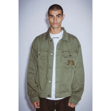 Load image into Gallery viewer, Fucking Awesome "Chain Stitched Avatar" Trucker Jacket // Olive