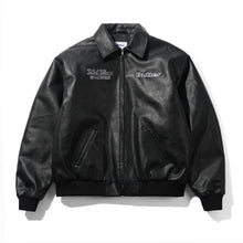 Load image into Gallery viewer, Butter X Isaac Hayes “Bomber" Leather Jacket // Black