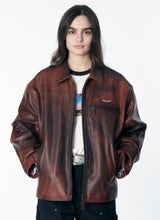 Load image into Gallery viewer, Rassvet "Distressed Vintage" Leather Jacket // Brown