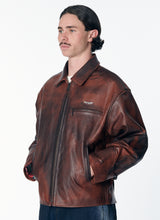 Load image into Gallery viewer, Rassvet "Distressed Vintage" Leather Jacket // Brown