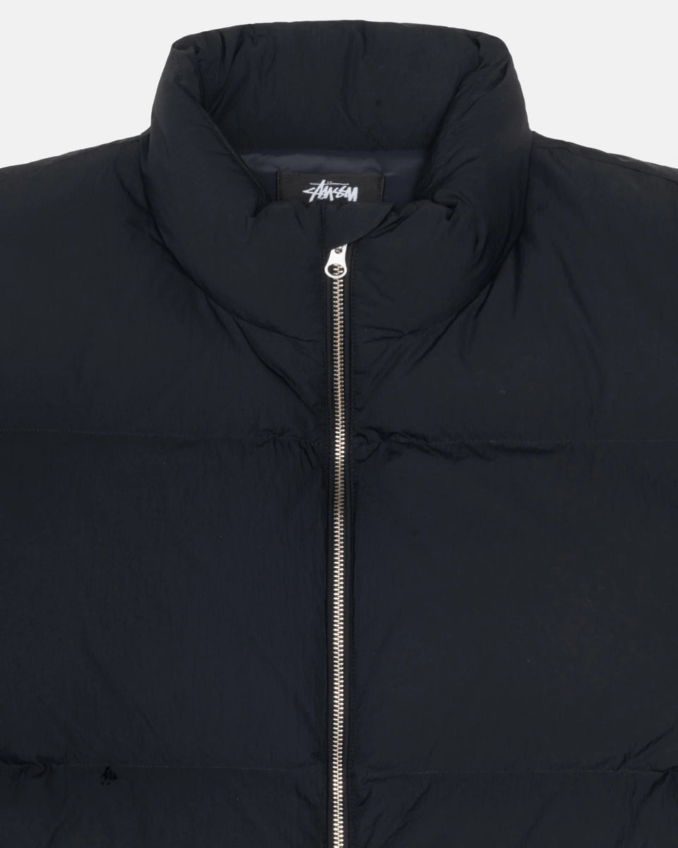 ジャケット・アウター stussy Down Puffer Nylon in black STUSSY☆】DOWN PUFFER WRINKLED NYLON Black Unisex
