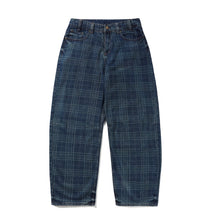 Load image into Gallery viewer, Butter Goods “Burn Wide Cut “ Pant Denim Jeans // Dark Indigo Plaid
