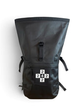 Load image into Gallery viewer, 242 "Cross Logo" Waterproof Roll-Top Backpack // Black
