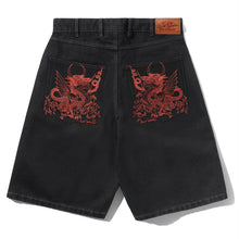 Load image into Gallery viewer, Butter Goods X Daniel Johnston  “Dragon“ Denim Shorts // Washed Back
