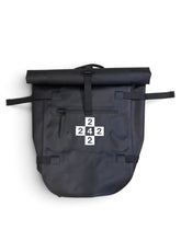 Load image into Gallery viewer, 242 "Cross Logo" Waterproof Roll-Top Backpack // Black

