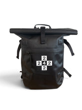 Load image into Gallery viewer, 242 "Cross Logo" Waterproof Roll-Top Backpack // Black
