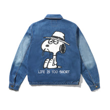 Load image into Gallery viewer, Butter Goods X Peanuts “Spike&quot; Jacket // Distressed Indigo
