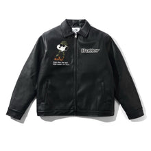 Load image into Gallery viewer, Butter Goods X Peanuts “Guard Dog&quot; Leather Jacket // Black
