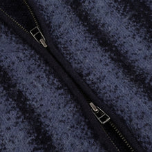 Load image into Gallery viewer, Dime "Mohair Stripped" Zip Hoodie // Blue
