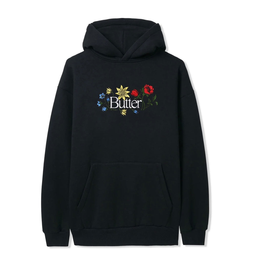 Butter Goods “Floral Embroidered“ Hoodie // Black