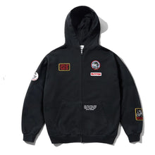 Load image into Gallery viewer, Butter Goods X Peanuts “Patches&quot; Zip Hoodie // Washed Black
