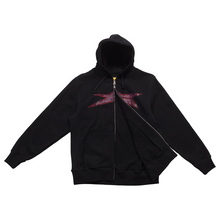 Load image into Gallery viewer, Carpet &quot;Bizzaro Rhinestone&quot; Hoodie Zip // Black
