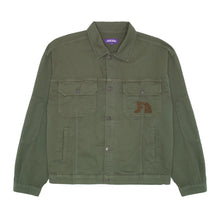 Load image into Gallery viewer, Fucking Awesome &quot;Chain Stitched Avatar&quot; Trucker Jacket // Olive
