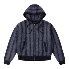 Load image into Gallery viewer, Dime "Mohair Stripped" Zip Hoodie // Blue
