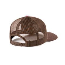 Load image into Gallery viewer, Lilypad &quot;Wordmark&quot; 6 Panel Mesh Hat // Brown/Pink
