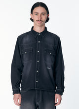 Load image into Gallery viewer, Rassvet &quot;Spot Wash Loose&quot; Denim Shirt // Black

