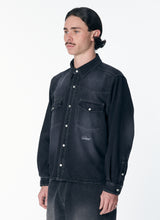 Load image into Gallery viewer, Rassvet &quot;Spot Wash Loose&quot; Denim Shirt // Black
