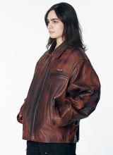 Load image into Gallery viewer, Rassvet &quot;Vintage&quot; Leather Jacket // Brown
