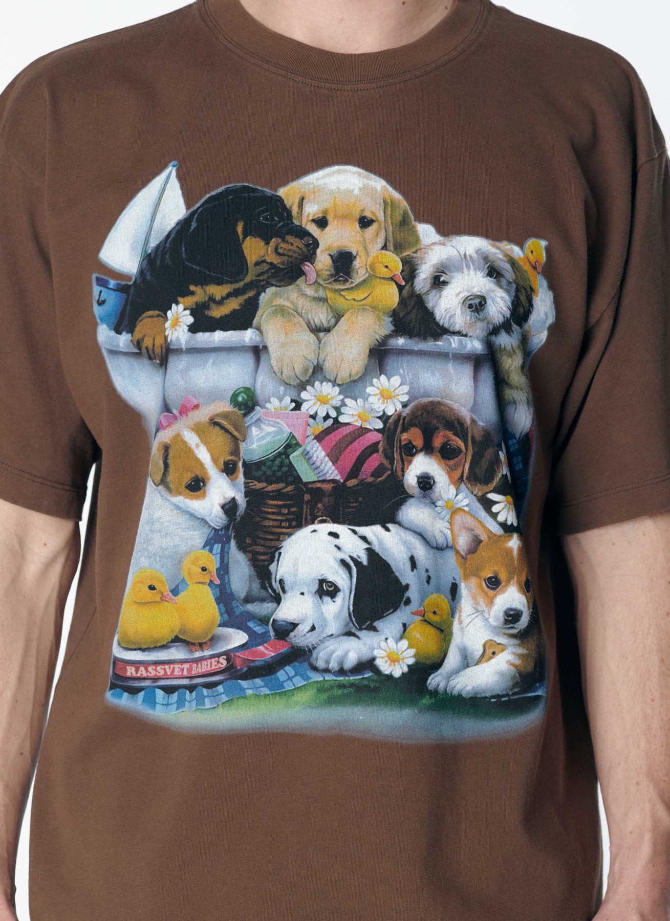 RASSVET PUPPIES TEE SHIRT brown サイズM RASSVET PUPPIES TEE SHIRT brown サイズM