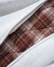 Load image into Gallery viewer, Butter “Plaid Linen" Hoodie Zip // Ash
