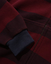 Load image into Gallery viewer, Butter Goods “Tide Waffle“ Zip-Hoodie // Red Stripe
