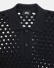 Load image into Gallery viewer, Stussy &quot;Big Mesh&quot; Polo Sweater // Black
