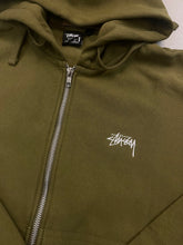 Load image into Gallery viewer, Stussy &quot;Stock Logo&quot;Zip Hoodie // Olive

