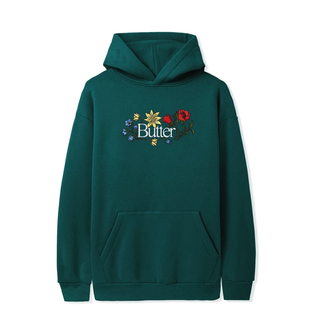 Butter Goods “Floral Embroidered“ Hoodie // Dark Green