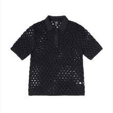 Load image into Gallery viewer, Stussy &quot;Big Mesh&quot; Polo Sweater // Black
