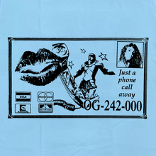 Load image into Gallery viewer, OG.2000 x 242 &quot;Just A Phone Call Away&quot; Tee // Baby Blue
