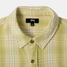Load image into Gallery viewer, Stussy &quot;Beach Plaid&quot; Shirt // Lime
