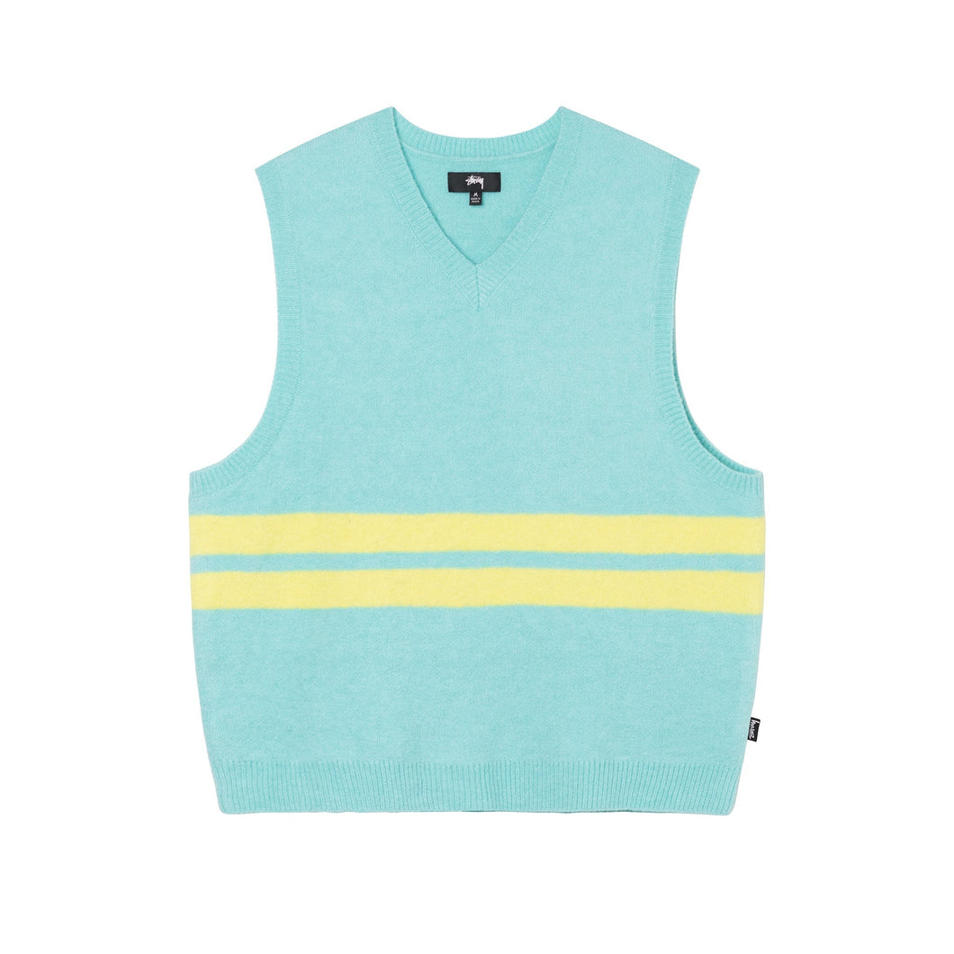 Stussy “Brushed Mohair“ Sweater Vest// Seafoam
