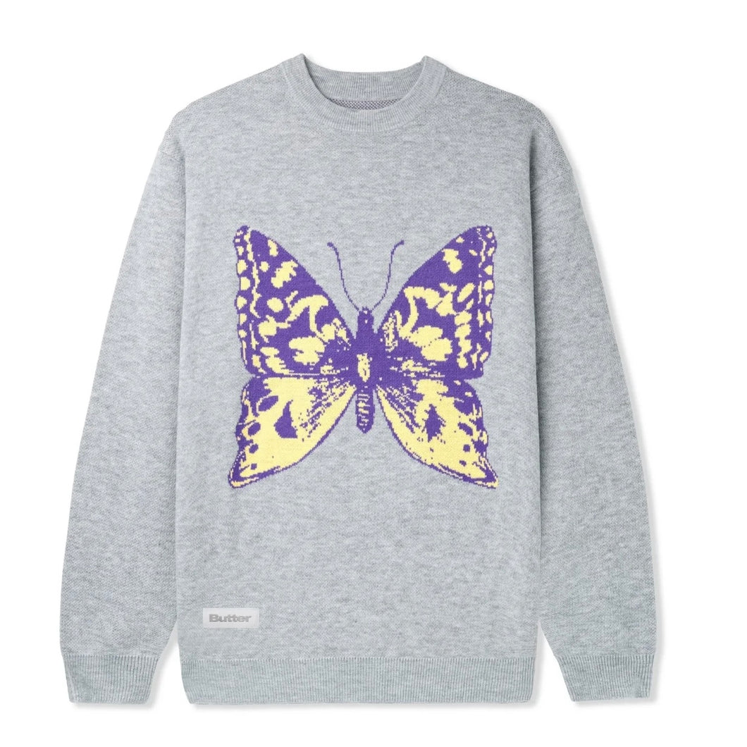 Butter Goods “Butterfly“ Knit Sweater // Heather Grey