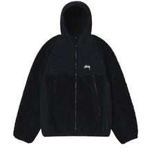 Load image into Gallery viewer, Stussy &quot; Sherpa Paneled Hooded&quot; Jacket // Black
