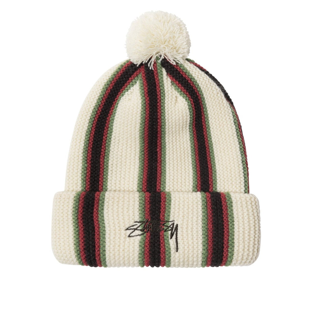 Stüssy “Striped Pom“ Beanie // Ecru