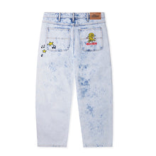 Load image into Gallery viewer, Butter Goods x The Smurfs “Harmony“ Denim Pants // Bleach Dye Indigo
