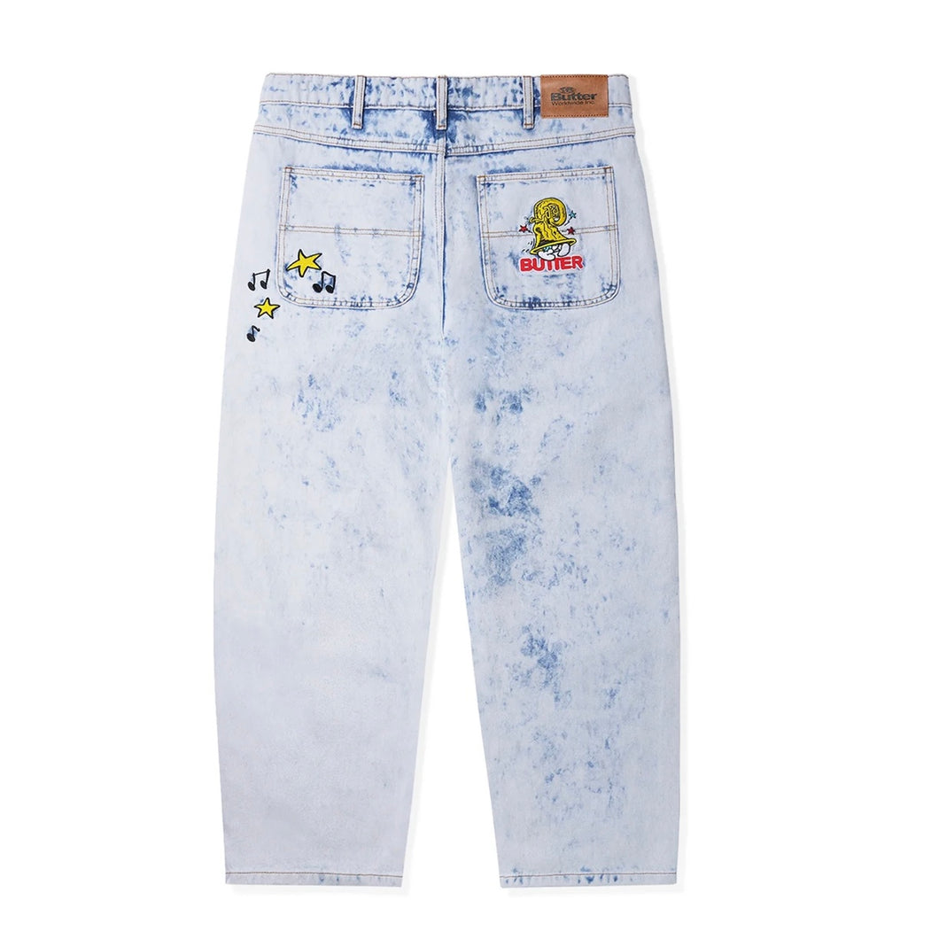Butter Goods x The Smurfs “Harmony“ Denim Pants // Bleach Dye Indigo