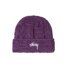 Load image into Gallery viewer, Stussy &quot;Knit Patchwork&quot; Beanie // Purple
