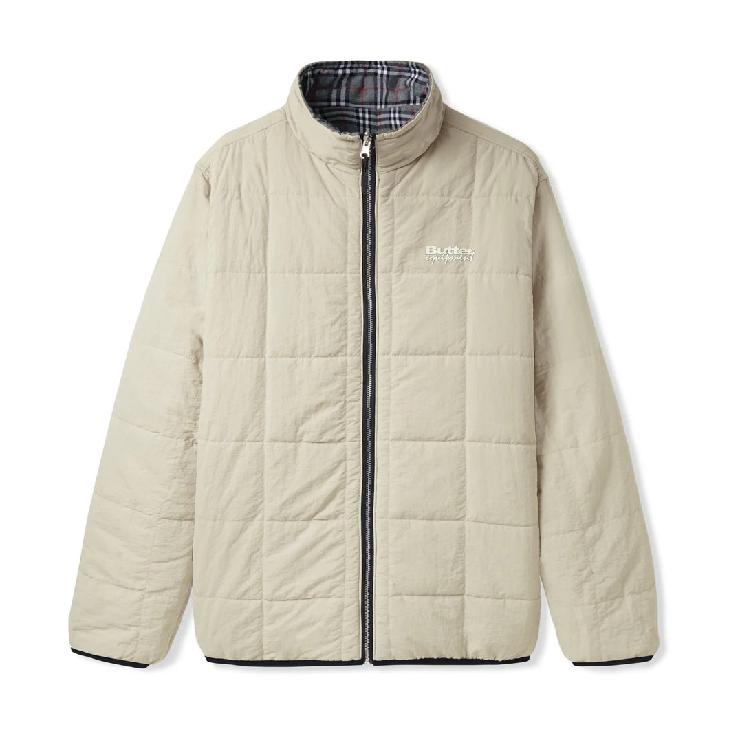 Butter Goods “Plaid Reversible“ Puffer // Grey/Kaki