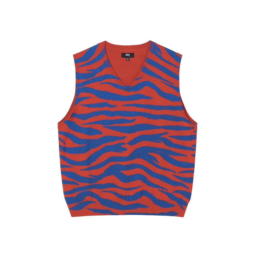 Stussy “Tiger Printed“ Sweater Vest// Red