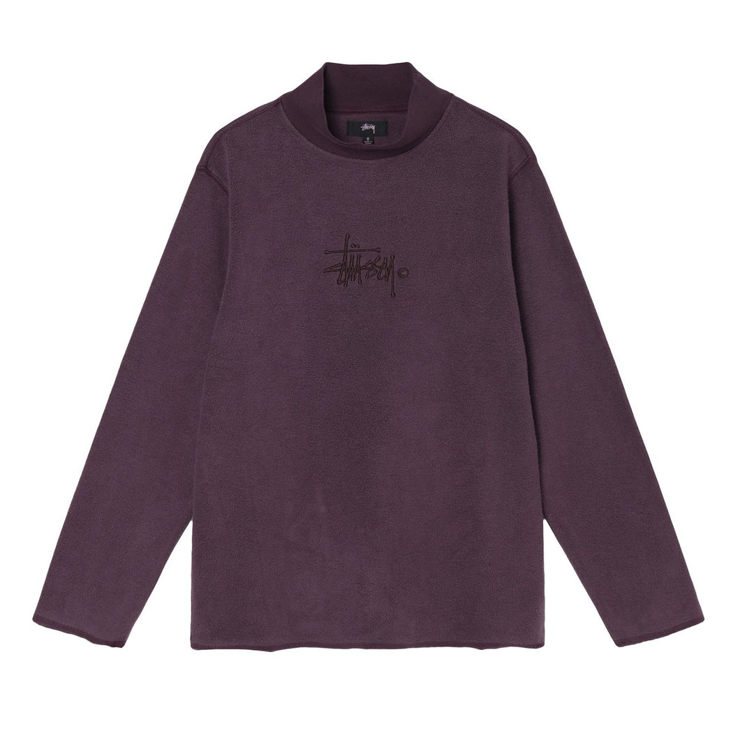 Stussy “Gen Mock Neck Fleece“ Crewneck// Wine