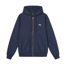 Load image into Gallery viewer, Stussy “Stock Logo&quot;Zip Hoodie // Navy
