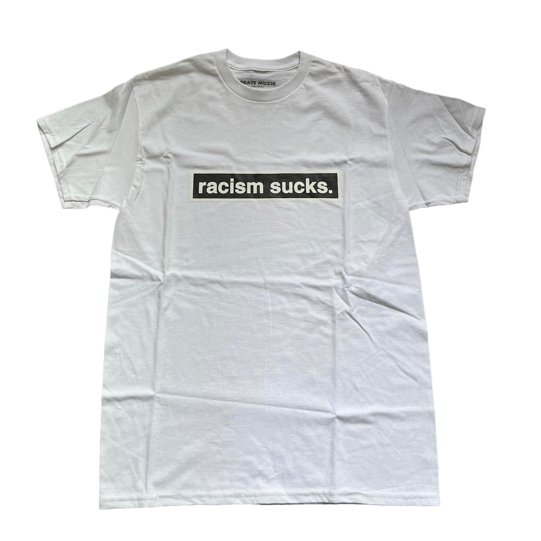 Skate Muzik “Racism Sucks“ Tee // White
